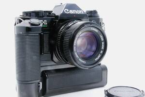 【完動品】CANON AE-1PROGRAM ブラック CANON LENS NWE FD 50mm F1.4 大口径 単焦点 フィルム一眼レフ モータードライブ