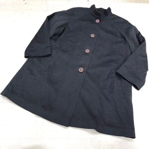 1637◎ イタリア製 SARTORIA MARIANNA トップス ロング コート フルボタン カシミヤ 100 無地 カジュアル グレー レディース42