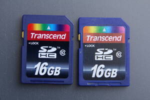 16GB SDHC カード Transcend class10　●2枚セット●