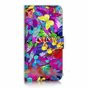 iPhone 6 6S Plus 花柄 フラワー 蝶 チョウ スマホケース 充電ケーブル フィルム付