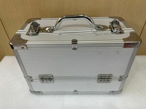 RM7963 メイクボックス アルミ製 化粧箱 宝石箱 ハードケース アルミケース ジェラルミン 現状品0529