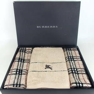 1円スタート激レア 未使用 BURBERRY バーバリー ノバチェック バスタオル フェイスタオル 箱付き 31732 11-2