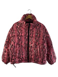 MSGM◆Cropped Python Print Down Jacket/ダウンジャケット/40/ポリエステル/PNK/