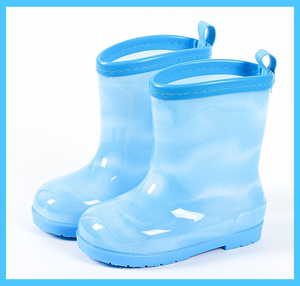 ★新品★レインブーツ 長靴 リボン キッズ 子供用 ブルー 雨具 通学 通園 17cm