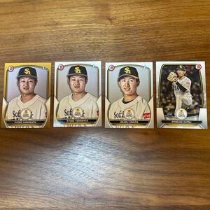 2023 topps NPB Bowman 福岡ソフトバンクホークス4枚セット 1stBowman 50枚限定含む