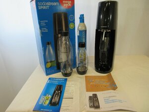 ☆2980円スタート☆ ソーダストリーム sodastream SPIRIT megapack / スピリット / ブラック / 1L&500mlボトル付き / 名古屋発6-10△