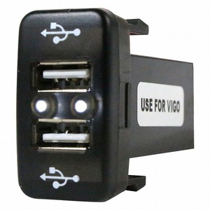 ハイゼットトラック S200/210 H11.1～ LED/ホワイト 2口 USBポート 充電 12V 2.1A 増設 パネル USBスイッチホールカバー 電源