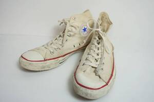 希少 90s CONVERSE コンバース ALL STAR オールスター made in USA ハイカット スニーカー ビンテージ ベージュ 11 328O