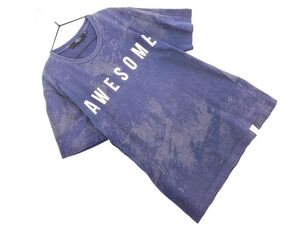 AZUL BY MOUSSY アズールバイマウジー ロゴ プリント Tシャツ sizeXS/紺 ■◆ ☆ eia5 レディース