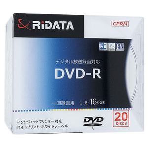 RiTEK 録画用 DVD-R 16倍速 20枚組 RIDATA D-RCP16x.PW20RD SC D [管理:1000022389]