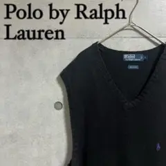 Polo by Ralph Lauren ポニー刺繍 ニット ベスト 黒