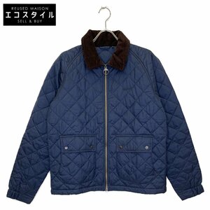 Barbour バブアー ネイビー DOM ドム キルティング ブルゾン ネイビー L ジャケット ナイロン メンズ 中古