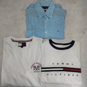 &M& TOMMY HILFIGER トミーヒルフィガー 長袖 半袖Tシャツ Yシャツ ホワイト 服 ファッション ＆H-240722