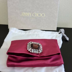 JIMMY CHOO（ジミーチュウ）TITANIA.SAT ホットピンク　チェーンショルダーバック　サテン　ラインストーン　新品未使用品