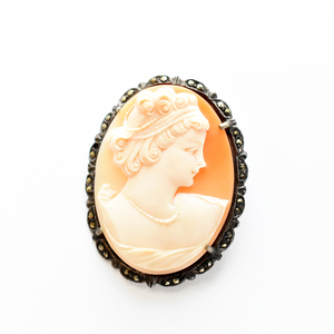 Vintage 1940′s　silver Shell cameo brooch&pendanttop