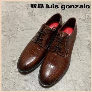 新品 luis gonzaloルイスゴンザロ スペイン製 レースアップシューズ ビジネス クロコ レザー ドレスシューズ サイズ37相当 23.5㎝ 玉FL2890