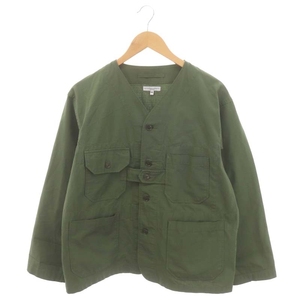 エンジニアードガーメンツ Engineered Garments リップストップ Cardigan Jacket ジャケット ノーカラー 薄手 XS カーキ /DO ■OS メンズ