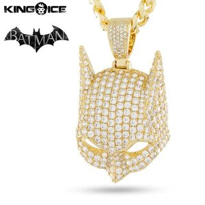 【ワンサイズ】King Ice×Batman キングアイス×バットマン カウル マスク ネックレス ゴールド Batman Cowl Necklace メンズ 男性