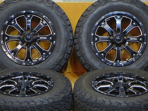 美品 バリ溝【MKW MK-46 BFグッドリッチT/A KO2 225/70R16】16インチ 7J+42 PCD114.3-5H CX-5 エクストレイル デリカ D5 カローラクロス