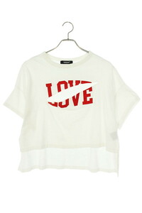 アンダーカバー Tシャツ 23SS サイズ:2 LOVEカットアウトTシャツ 中古 BS99