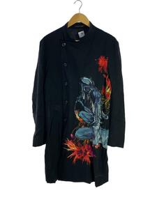 yohji yamamoto POUR HOMME◆コート/レーヨン/BLK/総柄/HH-J42-238