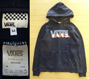 【VANS】ロゴ スウェットパーカー ネイビー SIZE:MEDIUM (バンズ,ヴァンズ)