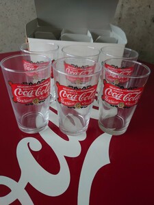 ■コカ・コーラ/ ガラスコップ6個セット/レトロ【未使用・長期保管品】