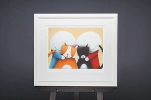 真作 ダグ・ハイド Doug Hyde「Family of four・四人家族」ジクレー 画寸(40x30cm) サイン・メッセージあり イギリス大人気作家！#ペット