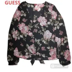 「GUESS」長袖カットソー　薔薇　リボン付き　ゆったり　オーバーサイズ