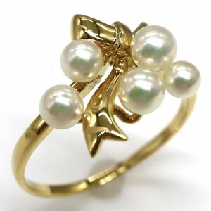 テリ抜群!!MIKIMOTO(ミキモト)◆K18 アコヤ本真珠リング◆S 約2.4g 約11号 パール pearl jewelry ring 指輪 ジュエリー EA9/EA9