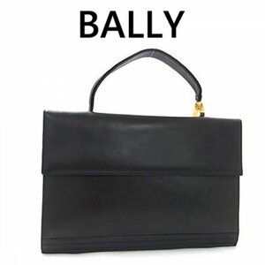 BALLY バリー レザー ワンハンドル ビジネスバッグ ブリーフケース ブラック系 3262