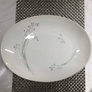 【中古/長期保管品/インボイス登録店/KSH】KOKURA WARE 東洋陶器 盛皿 楕円形皿 大皿 プレート 陶器 約35cm×26.5cm 洋食器　MZ1016