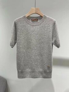 ロロピアーナ　Loro Piana　レディース　ニット　半袖　丸首　無地　カシミア　S-L