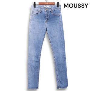 MOUSSY マウジー ISKO EMOTION SKINNY♪ USED加工 ストレッチ スキニー デニム パンツ ジーンズ Sz.25　レディース　K4B00820_9#R