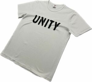 Denime ☆ UNITY ステンシル スプレープリント◎ Tシャツ 半袖 S ホワイト アメカジ ミリタリー ストリート 古着MIX ドゥニーム■S2055