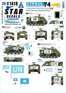 スターデカール 35-C1418 1/35 キプロス 1974 # 3カナダの平和維持軍M113A1 と M113 リンクス1974 年夏のトルコ侵攻