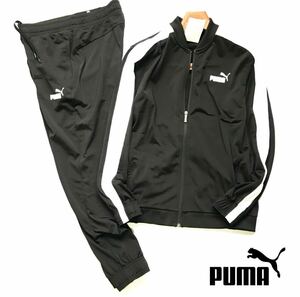 ◎396新品【メンズL】855961 ブラック PUMA プーマ ゴルフにオススメ 裏起毛 テーパード ジョガーパンツ トラックジャケット セットアップ