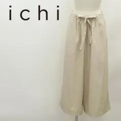 B3571■ichi イチ コットン ワイド イージー パンツ ベージュ