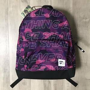 ★新品★ BAPE TEXT COLOR CAMO バックパック リュック a bathing ape Backpack bag purple camo エイプ ベイプ アベイシングエイプw68