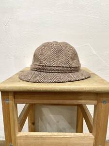 【 90s イングランド製 】 カンゴール ヘリンボーンウール バニューダハット / side 57.5cm / kangol バケットハット