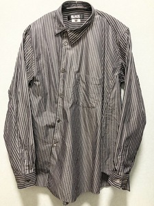 ブラックコムデギャルソン 23AW　捩じれ ストライプシャツ　XL　BLACK comme des garcons homme plus deux junya shirt　プリュス