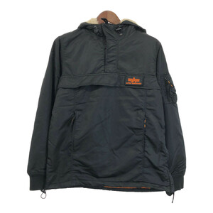 ALPHA INDUSTRIES アルファ インダストリーズ ハーフジップ ミリタリージャケット ミリタリー ブラック (メンズ MEDIUM) 中古 古着 R9885