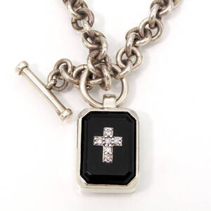 JUSTIN DAVIS ジャスティンデイビス ネックレス SNJ115 EMINEM NECKLACE エミネム オニキス ダイヤモンド 0.13ct SV925 28008703