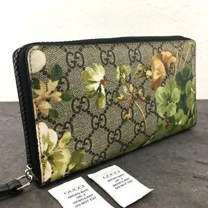 送料込み！ 未使用品 GUCCI ジップウォレット 408665 ブルームス グリーン フローラ スプリーム 556