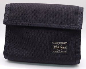 【K838-1】 美品 PORTER CLIP SYSTEM BINDER ポーター 吉田カバン クリップ システム バインダー 手帳カバー 6穴 ロゴ ブラック系