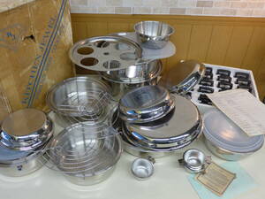 bb327● デッドストックもの 未使用品 KITCHEN JEWEL/キッチンジュエル COOKWARE ステンレス鍋セット/140