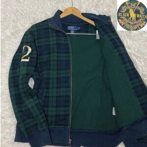 美品 /希少XL ポロラルフローレン Polo Ralph Lauren ブルゾン ジャケット アウター エンブレム ブラックウォッチチェック ジップアップ 