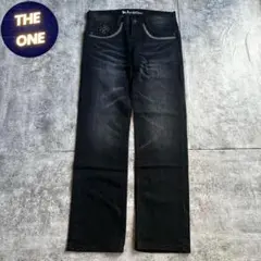 archive grunge cross fade denim pants