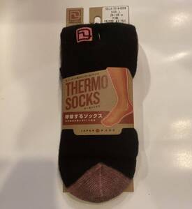 DEELUXE/ディーラックス thermo socks/サーモソックス black-pink/ブラック-ピンク Lサイズ メリノウール ウール