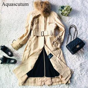 『定価17万』新品 Aquascutum【圧倒的な着心地】アクアスキュータム 3WAYトレンチコート ラクーンファー ベルト ライナー ベージュ L